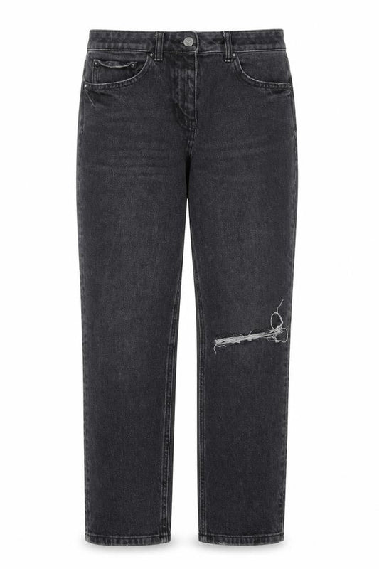 Next Womens Black Cotton Straight Jeans Size 10 Regular