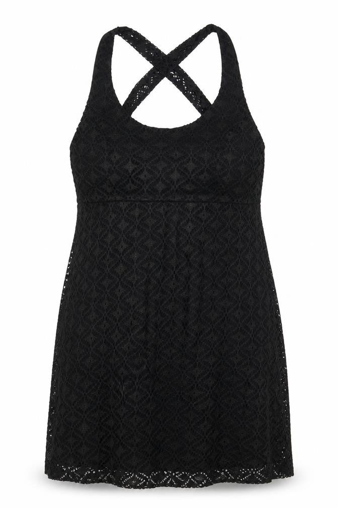 MaterialGirl Womens Black Polyester Basic Tank Size L Round Neck