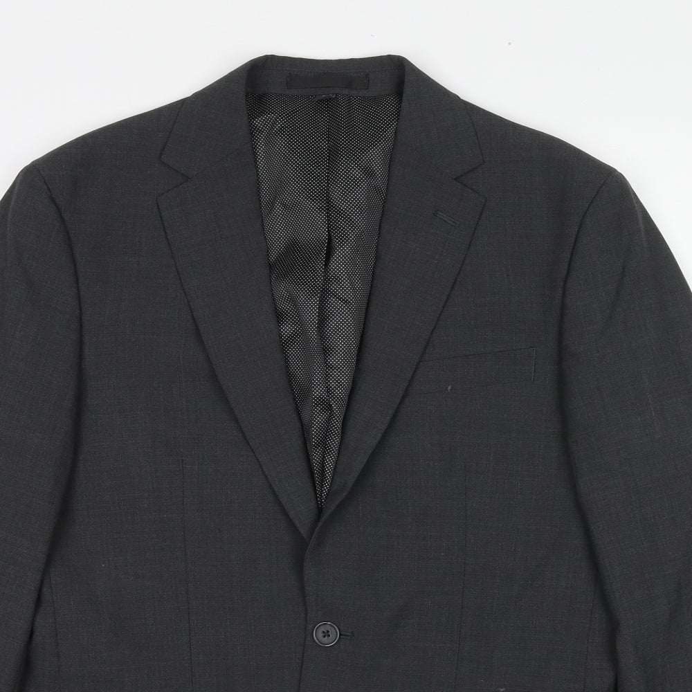 Marks and Spencer Mens Grey Polyester Jacket Suit Jacket Size 38 Regular