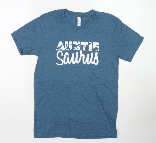 Canvas Mens Blue Cotton T-Shirt Size S Round Neck - Auntiesaurus