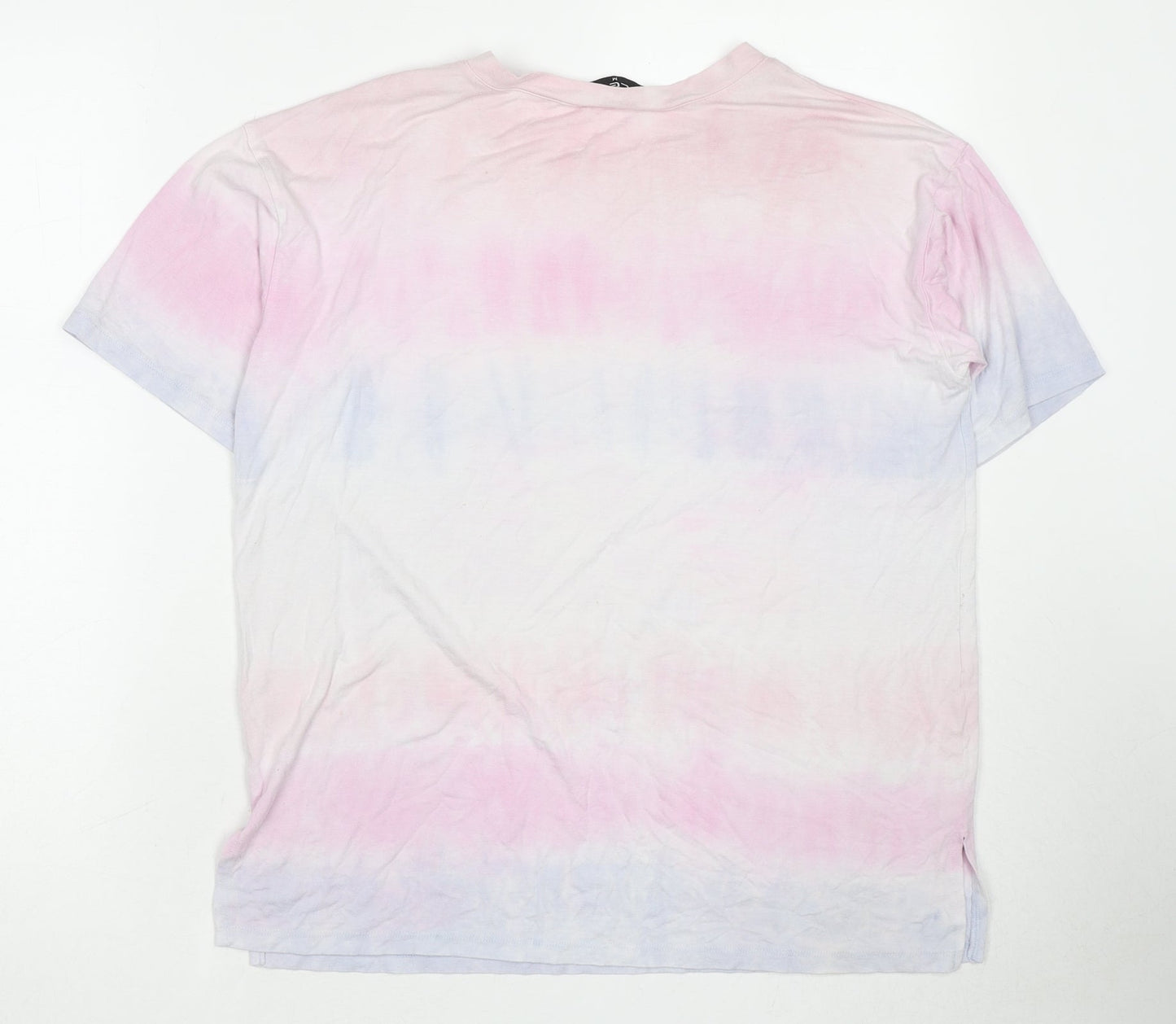 Selected Womens Multicoloured Viscose Basic T-Shirt Size M Crew Neck - Tie-Dye