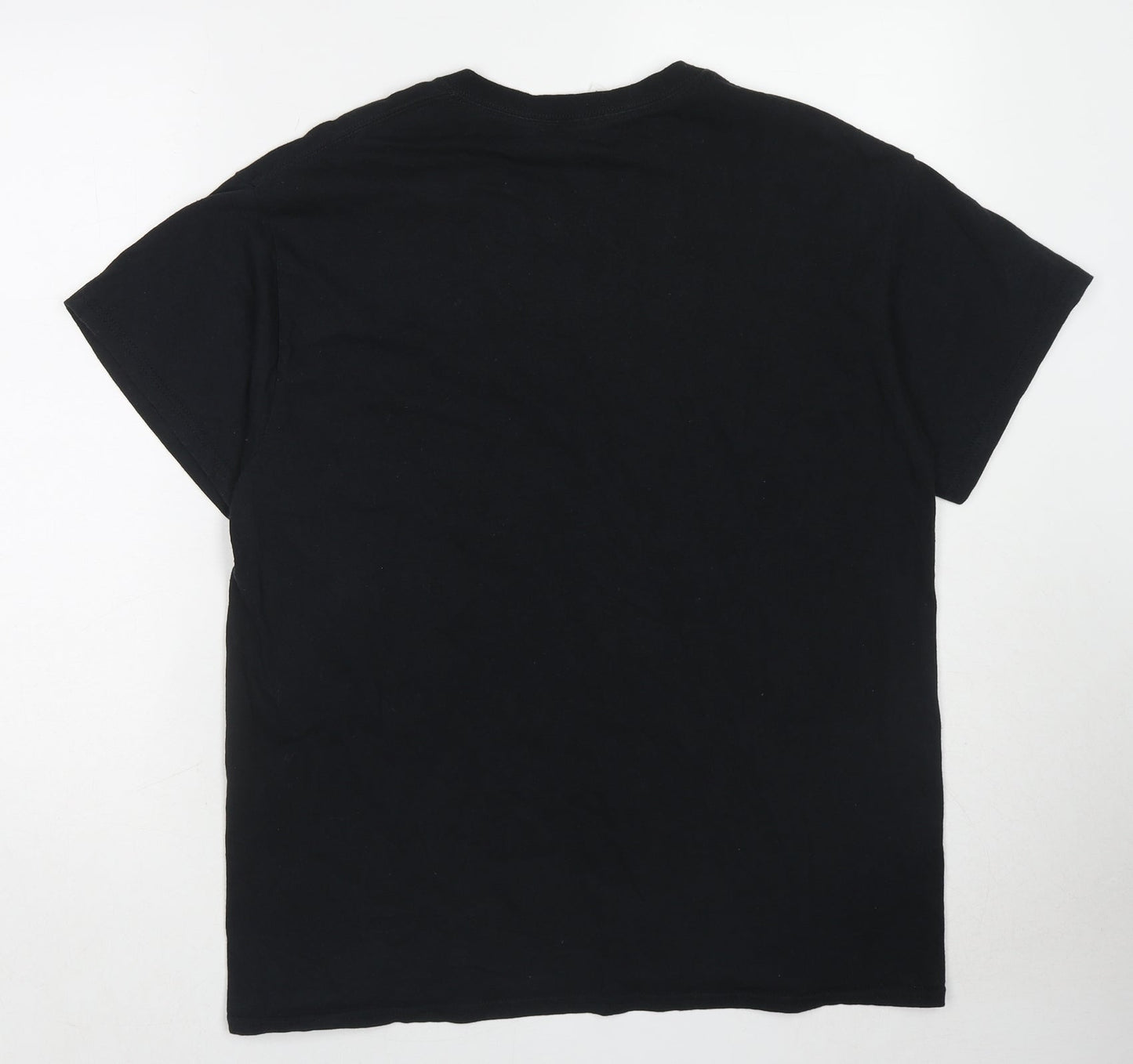 Gildan Womens Black Cotton Basic T-Shirt Size M Crew Neck
