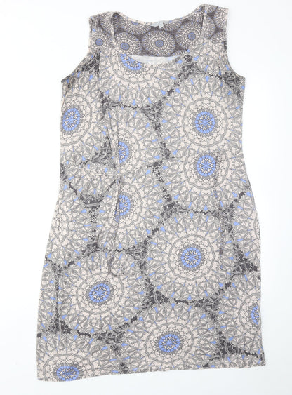 Per Una Womens Multicoloured Geometric Polyester A-Line Size 14 Round Neck Pullover