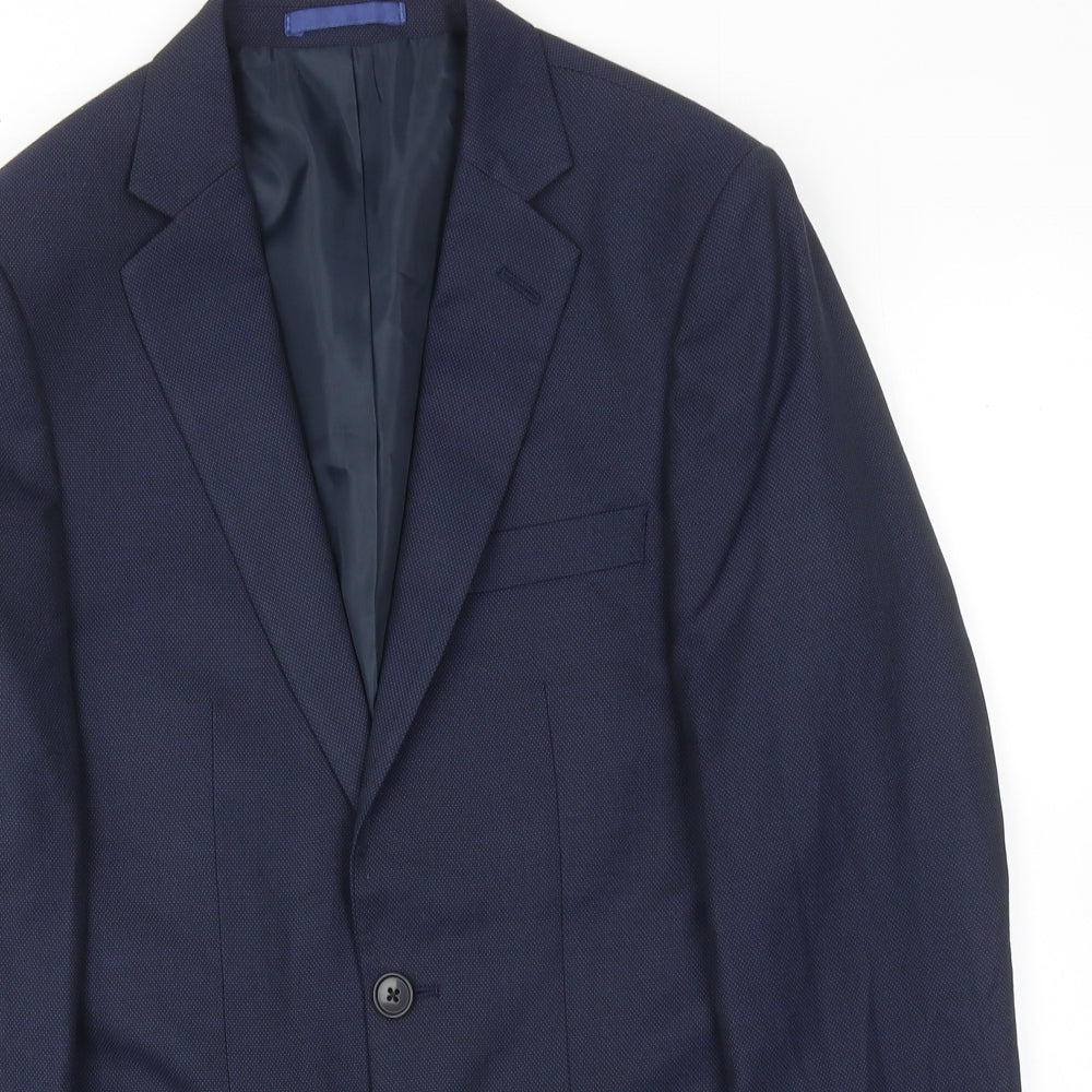 Marks and Spencer Mens Blue Polyester Jacket Suit Jacket Size 36 Regular