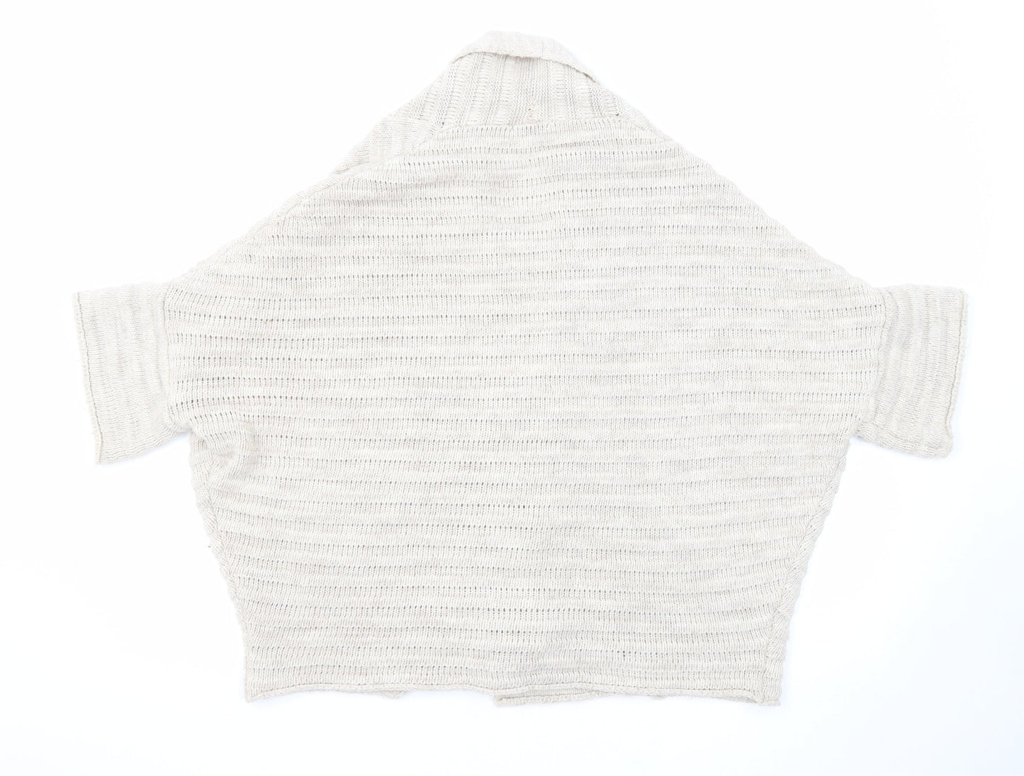 Alessia Pacini Womens Beige V-Neck Acrylic Cardigan Jumper Size S - Size S-M