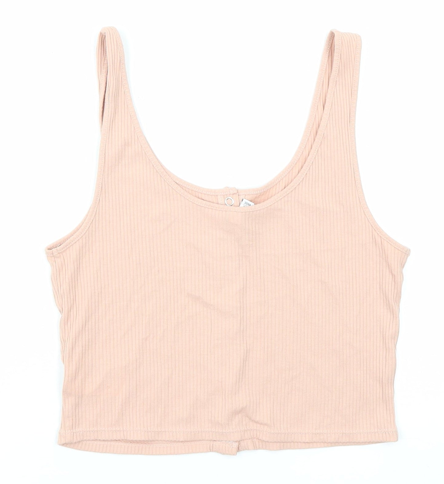 Divided by H&M Womens Pink Cotton Cropped Tank Size M Round Neck