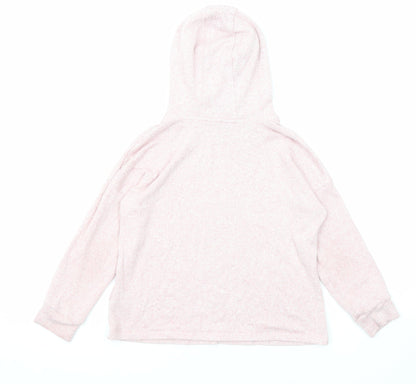 Marks & Spencer Girls Pink Viscose Pullover Hoodie Size 7-8 Years Pullover