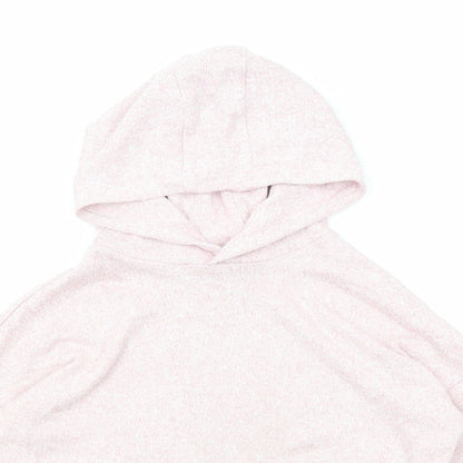 Marks & Spencer Girls Pink Viscose Pullover Hoodie Size 7-8 Years Pullover