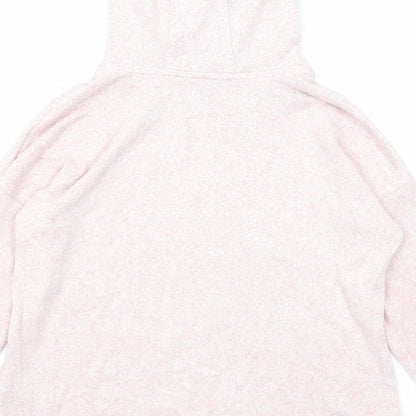 Marks & Spencer Girls Pink Viscose Pullover Hoodie Size 7-8 Years Pullover