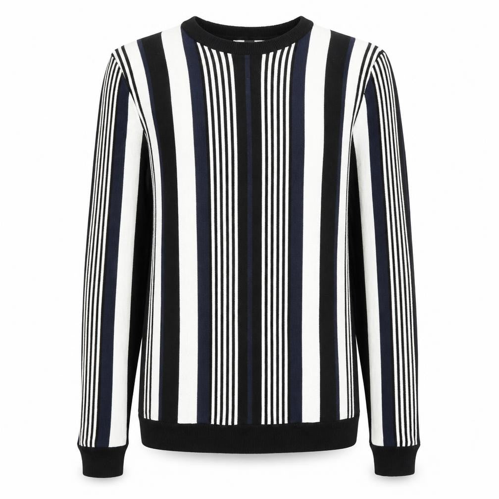 Topman Mens Multicoloured Round Neck Striped Acrylic Pullover Jumper Size L Long Sleeve