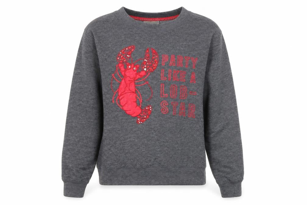 New Look Womens Grey Polyester Pullover Sweatshirt Size 6 Pullover - Party like a lob-star