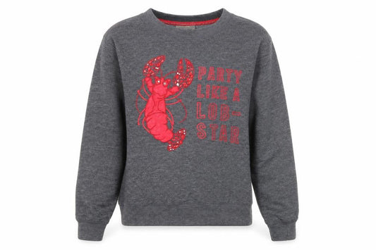 New Look Womens Grey Polyester Pullover Sweatshirt Size 6 Pullover - Party like a lob-star