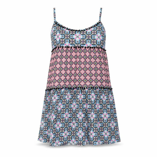 Topshop Womens Multicoloured Geometric Polyester Slip Dress Size 8 Round Neck Pullover
