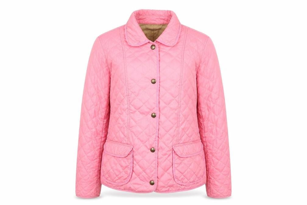 Globus Womens Pink Quilted Jacket Size 12 Snap