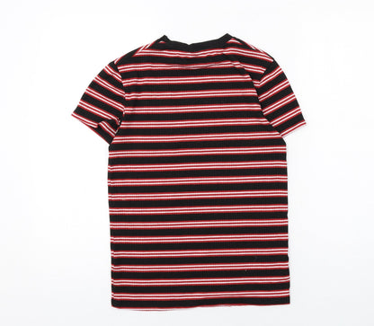 Preloved Disney Womens Black Striped Polyester Basic T-Shirt Size XS Crew Neck - Minnie Mouse - Back