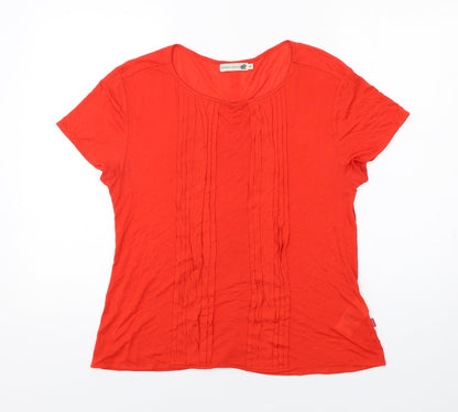 Additional front view of Vacknox women’s red viscose basic t-shirt, size M, boat neck