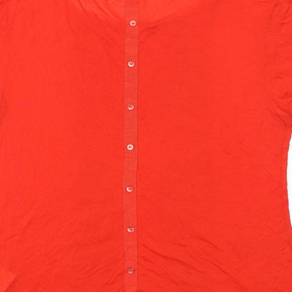 Brand and care label for Vacknox women’s red viscose basic t-shirt, size M, boat neck