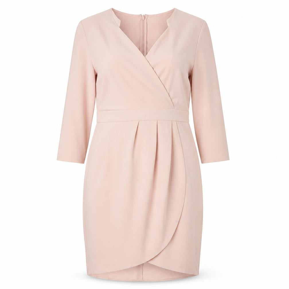 ASOS Womens Pink Polyester A-Line Size 14 V-Neck Zip