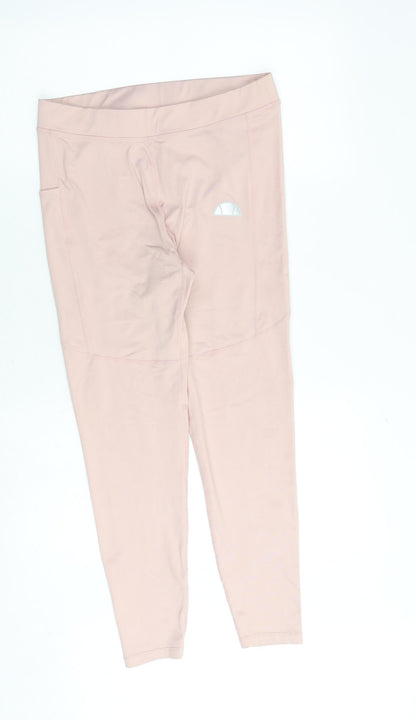 Additional front view of Ellesse women’s pink polyester compression leggings, size UK 12, regular