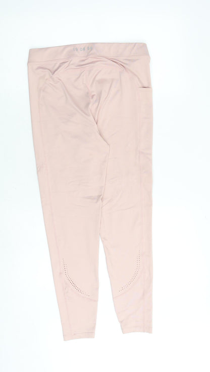 Back view of Ellesse women’s pink polyester compression leggings, size UK 12, regular
