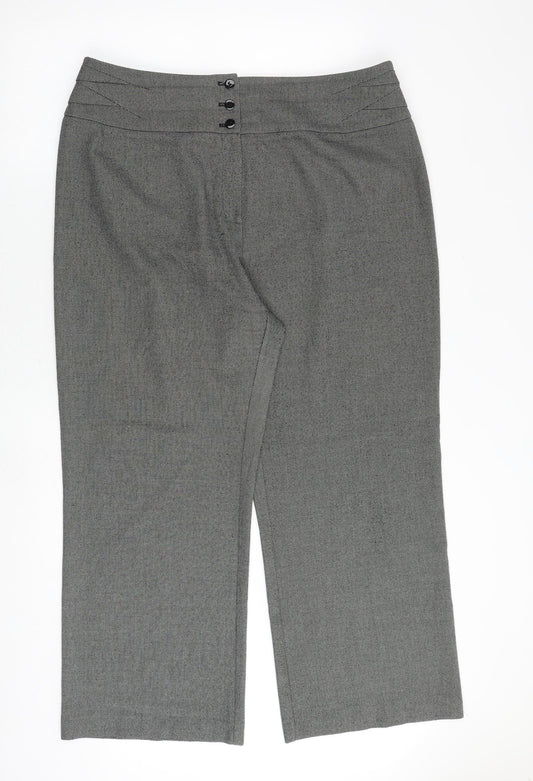 Marks and Spencer Womens Grey Polyester Trousers Size 20 Regular Zip