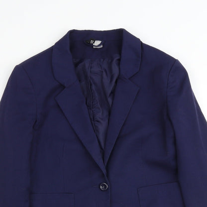 H&M Womens Blue Jacket Blazer Size 10