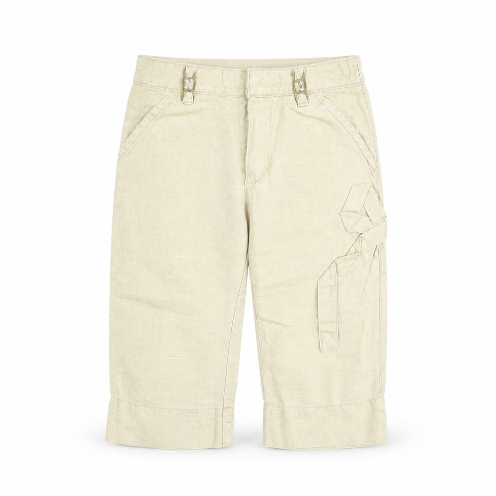 Mayoral Girls Beige Polyester Cargo Trousers Size 5 Years Regular Zip