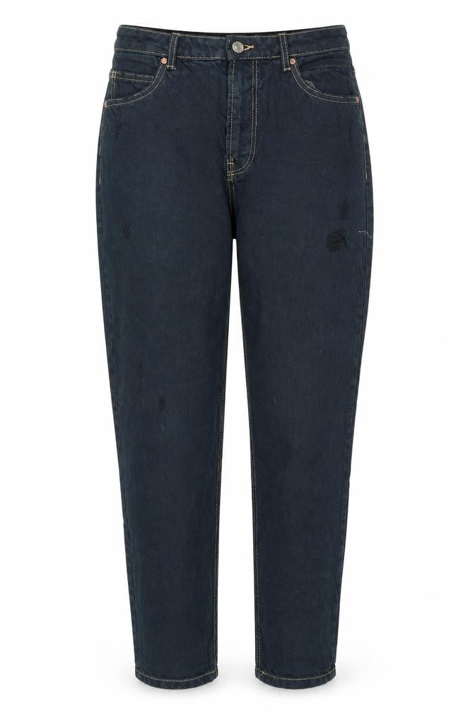 Bershka Womens Blue Cotton Mom Jeans Size 10 Regular Zip