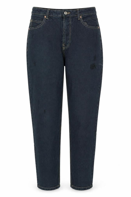 Bershka Womens Blue Cotton Mom Jeans Size 10 Regular Zip