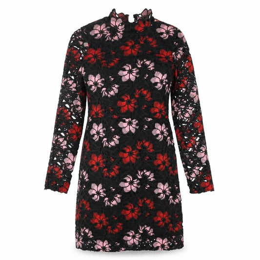Berkertex Womens Multicoloured Floral Polyester Shift Size 8 Mock Neck Zip