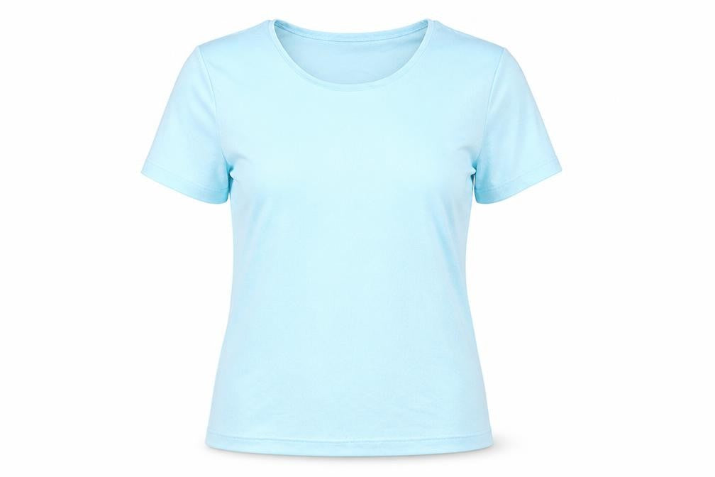 Emreco Womens Blue Polyester Basic T-Shirt Size 14 Round Neck