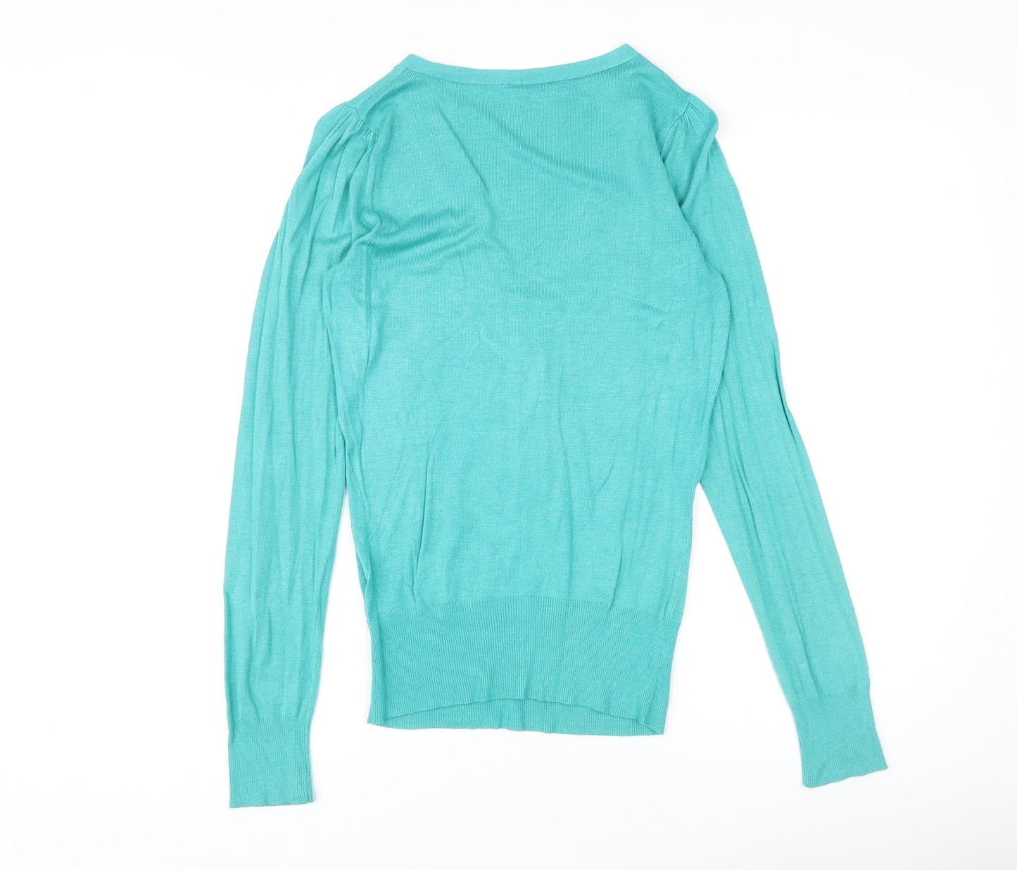 Dorothy Perkins Womens Green V-Neck Acrylic Pullover Jumper Size 8