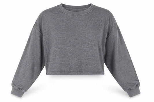 Missguided Womens Grey Cotton Pullover Sweatshirt Size 10 Pullover - Cropped