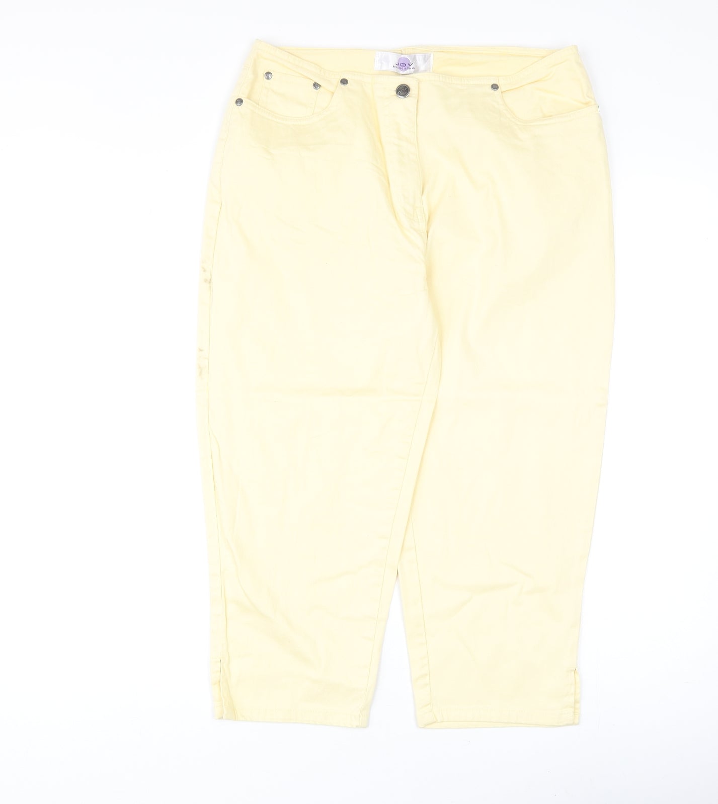 JDY Womens Yellow Cotton Straight Jeans Size 14 Regular Zip