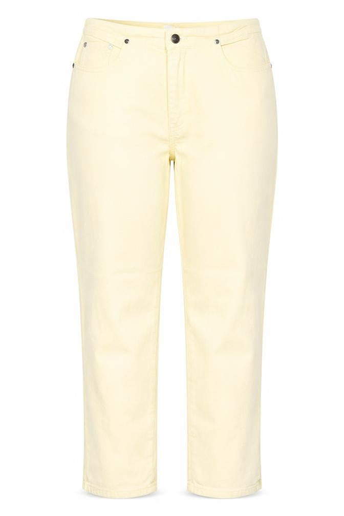 JDY Womens Yellow Cotton Straight Jeans Size 14 Regular Zip