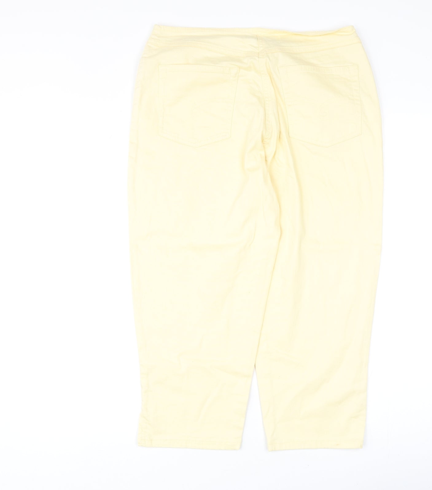 JDY Womens Yellow Cotton Straight Jeans Size 14 Regular Zip