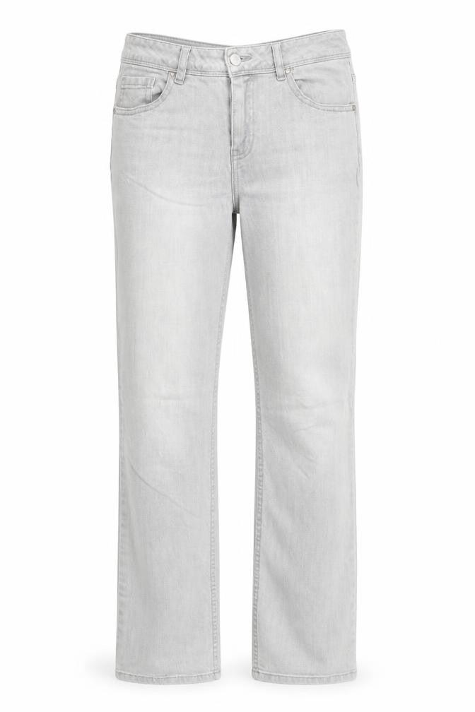 Etam Womens Grey Cotton Straight Jeans Size 10 Regular Zip