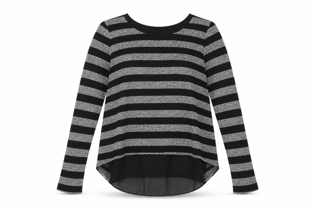 New Look Womens Multicoloured Striped Viscose Basic Blouse Size S Round Neck