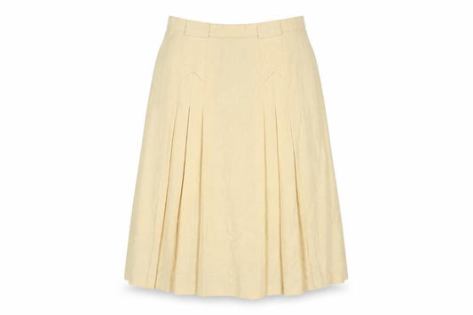 C&A Womens Yellow Polyester Pleated Skirt Size 16 Zip