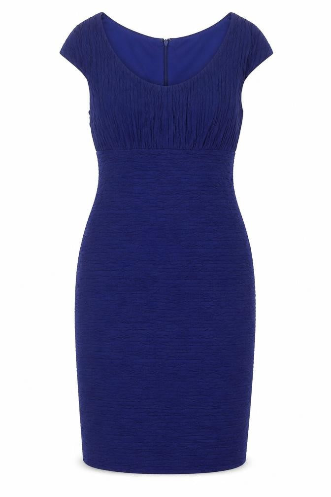 Linea Womens Blue Polyester Shift Size 10 Round Neck Zip