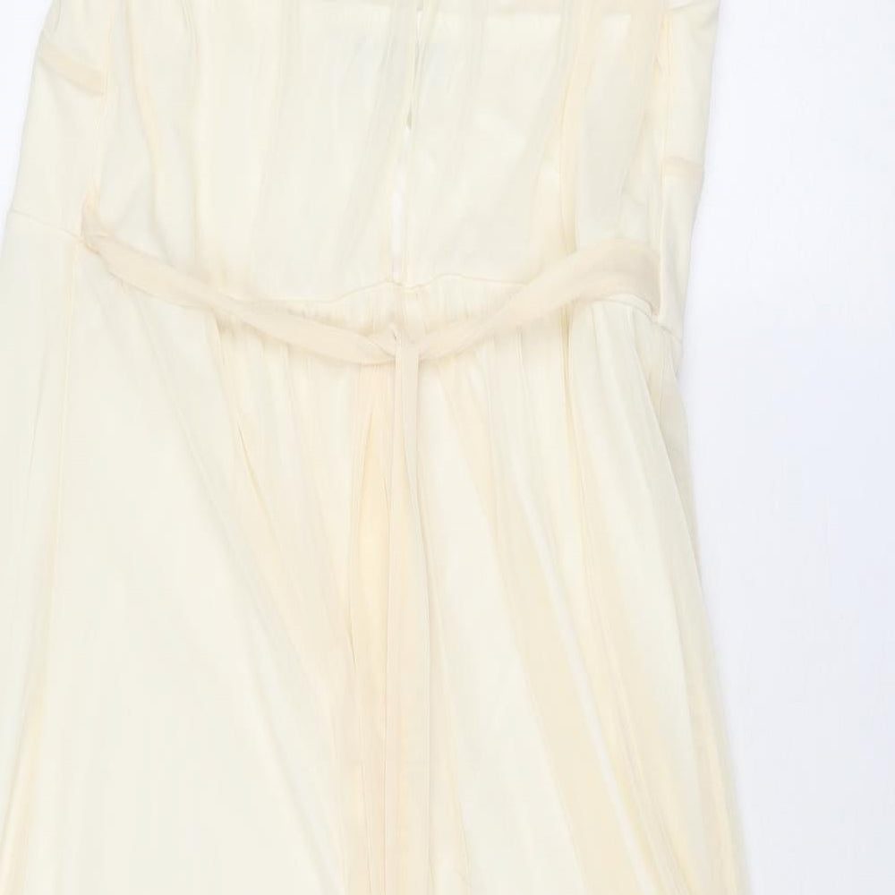 Joanna Hope Womens Ivory Polyester Trapeze & Swing Size 16 Round Neck Button