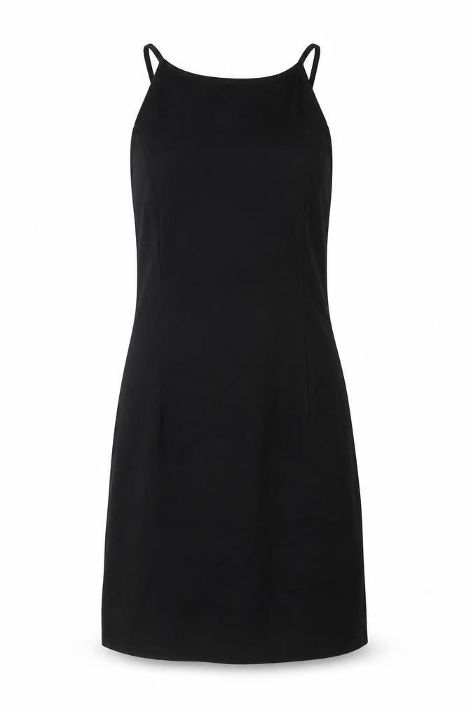 River Island Womens Black Viscose Mini Size 6 Round Neck Tie