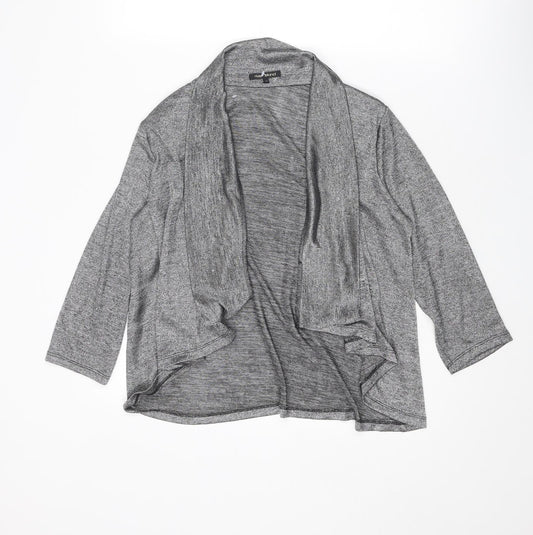 River Island Womens Silver V-Neck Polyester Cardigan Jumper Size 12