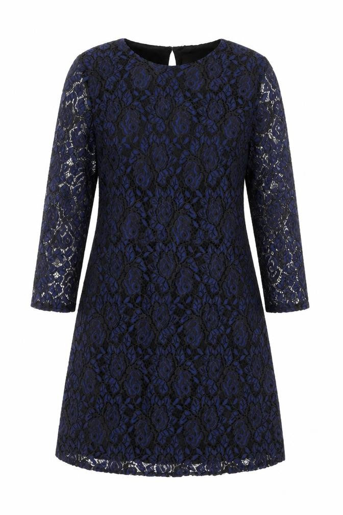 Oasis Womens Blue Polyamide Mini Size 14 Round Neck Zip - Open Back