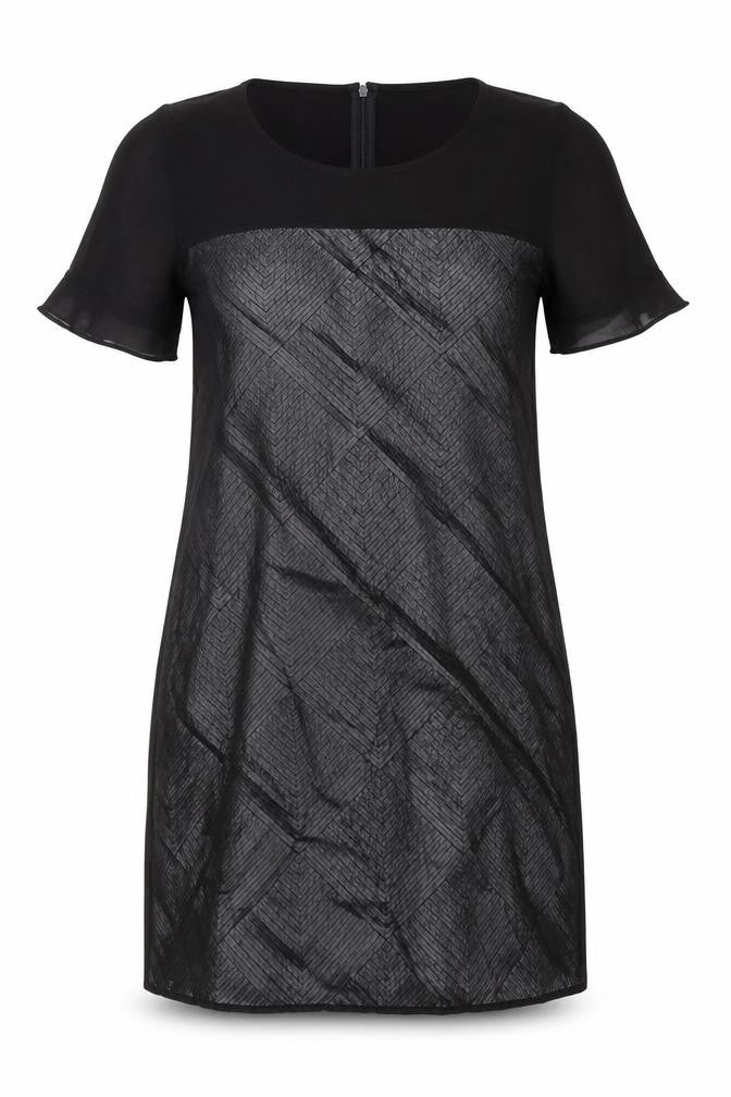 Penny Black Womens Black Viscose A-Line Size 8 Round Neck Zip