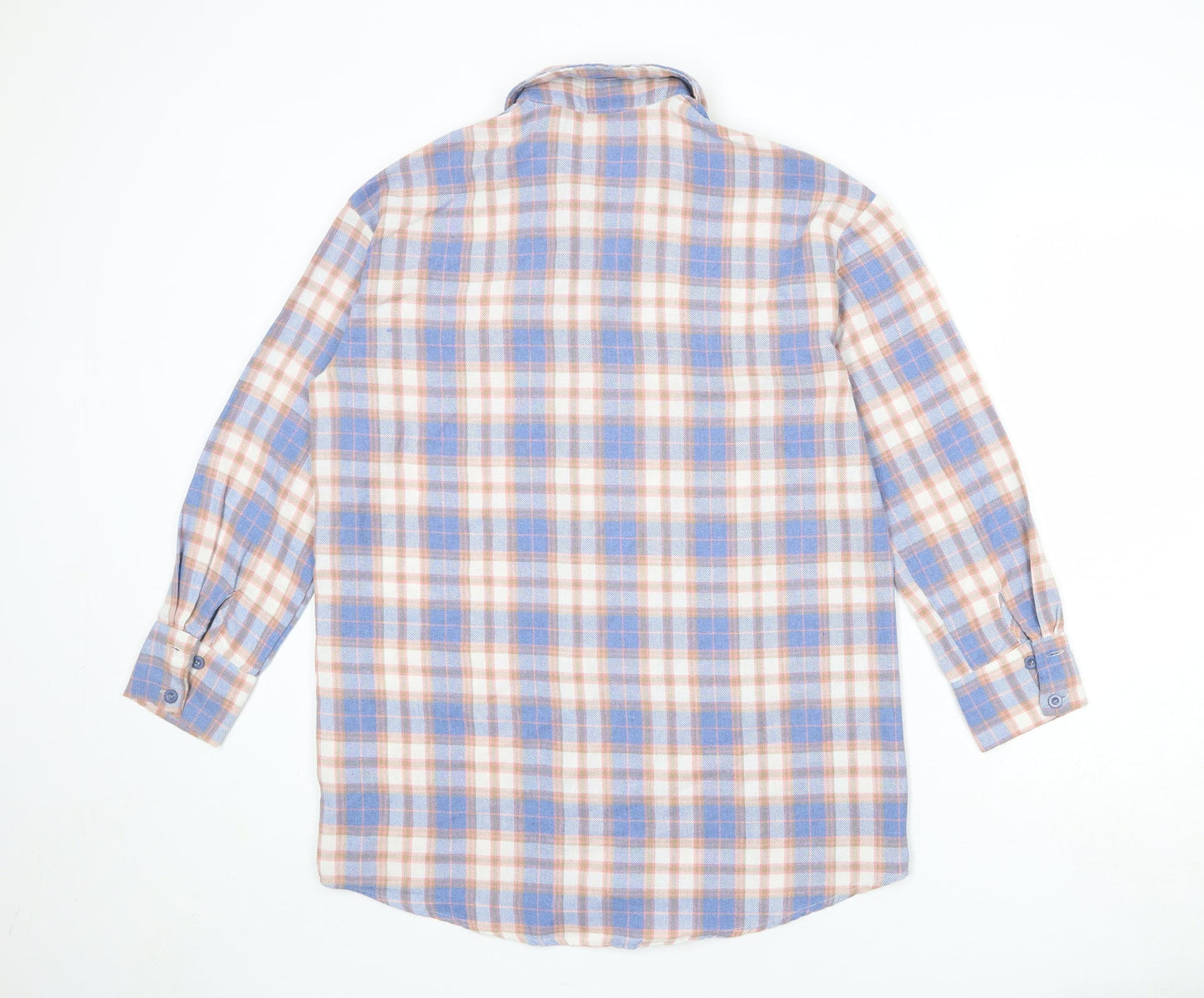 PRETTYLITTLETHING Womens Multicoloured Plaid Polyester Basic Button-Up Size 6 Collared