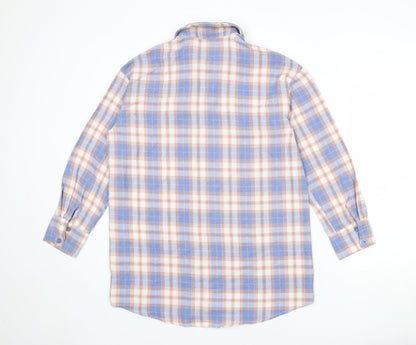 PRETTYLITTLETHING Womens Multicoloured Plaid Polyester Basic Button-Up Size 6 Collared