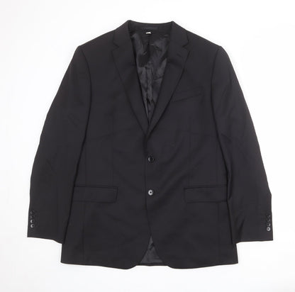 Additional front view of Autograph men’s black polyester jacket suit jacket, size 42, regular