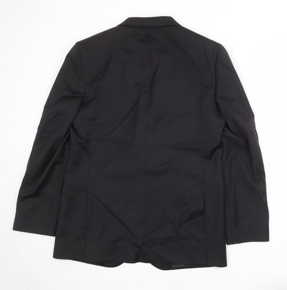 Back view of Autograph men’s black polyester jacket suit jacket, size 42, regular
