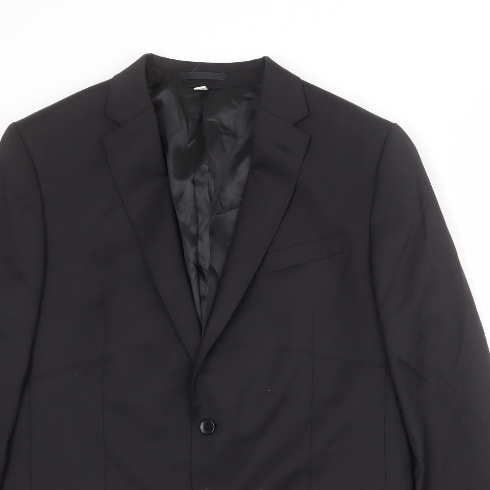 Autograph Mens Black Polyester Jacket Suit Jacket Size 42 Regular